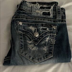 Miss Me Dark Blue Distressed Jeans